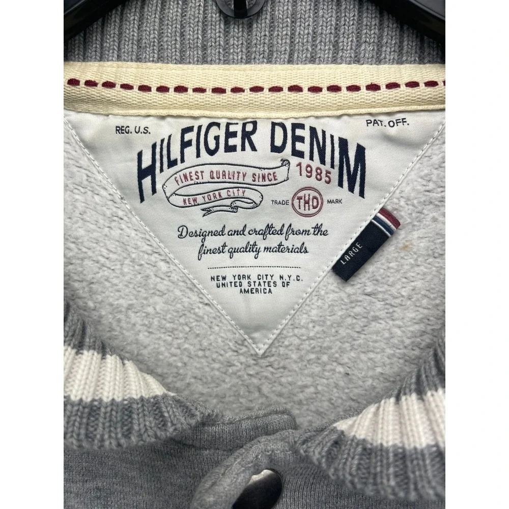 VTG Tommy Hilfiger Men's Fleece Jacket L Gray 1891 California Football Champions